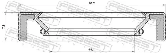 Wellendichtring, Schaltgetriebehauptwelle FEBEST 95LAY-50900808R Bild Wellendichtring, Schaltgetriebehauptwelle FEBEST 95LAY-50900808R