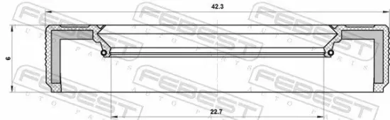 Wellendichtring, Schaltgetriebehauptwelle FEBEST 95LBY-24420606R Bild Wellendichtring, Schaltgetriebehauptwelle FEBEST 95LBY-24420606R