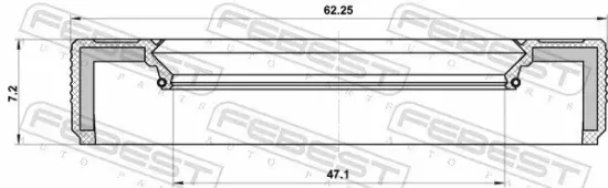 Wellendichtring, Antriebswelle FEBEST 95LBY-49620709X Bild Wellendichtring, Antriebswelle FEBEST 95LBY-49620709X