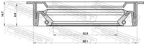 Wellendichtring, Antriebswelle FEBEST 95LDW-35550915U Bild Wellendichtring, Antriebswelle FEBEST 95LDW-35550915U