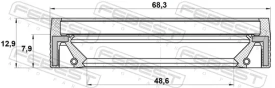 Wellendichtring, Differential Hinterachse FEBEST 95MAY-50680813C Bild Wellendichtring, Differential Hinterachse FEBEST 95MAY-50680813C