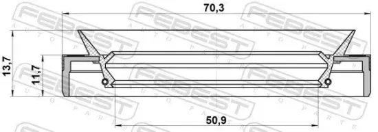 Wellendichtring, Gelenkwellenmittellager FEBEST 95MES-52701214R Bild Wellendichtring, Gelenkwellenmittellager FEBEST 95MES-52701214R