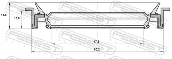 Wellendichtring, Differential hintere Gelenkwelle an Differential FEBEST 95MFS-49801112R Bild Wellendichtring, Differential hintere Gelenkwelle an Differential FEBEST 95MFS-49801112R