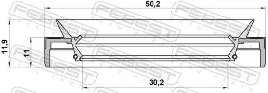 Wellendichtring, Differential hinten FEBEST 95MFW-32501112R Bild Wellendichtring, Differential hinten FEBEST 95MFW-32501112R