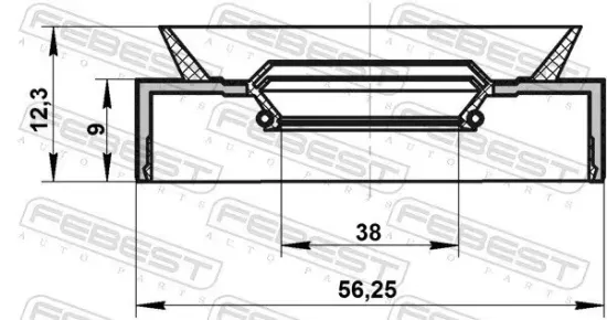 Wellendichtring, Antriebswelle FEBEST 95PAY-40560912C Bild Wellendichtring, Antriebswelle FEBEST 95PAY-40560912C