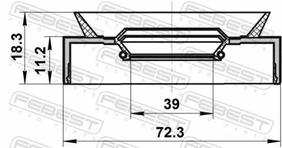 Wellendichtring, Antriebswelle FEBEST 95PAY-40721118X Bild Wellendichtring, Antriebswelle FEBEST 95PAY-40721118X