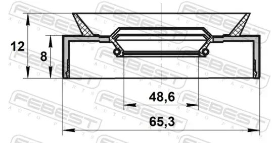 Wellendichtring, Antriebswelle FEBEST 95PAY-50650812R Bild Wellendichtring, Antriebswelle FEBEST 95PAY-50650812R