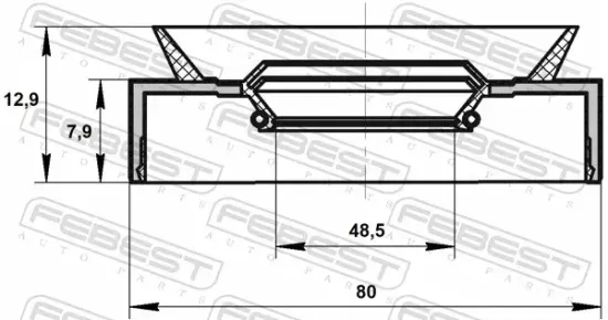 Wellendichtring, Differential hintere Gelenkwelle an Differential FEBEST 95PAY-50800813R Bild Wellendichtring, Differential hintere Gelenkwelle an Differential FEBEST 95PAY-50800813R