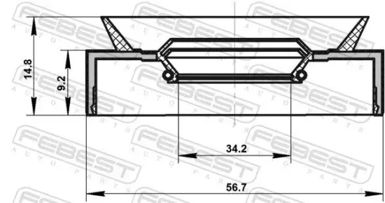 Wellendichtring, Antriebswelle FEBEST 95PBS-36560915C Bild Wellendichtring, Antriebswelle FEBEST 95PBS-36560915C