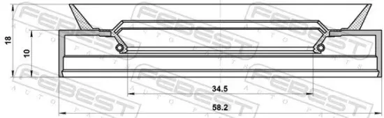 Wellendichtring, Antriebswelle FEBEST 95PDS-36581018C Bild Wellendichtring, Antriebswelle FEBEST 95PDS-36581018C