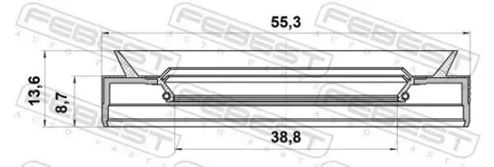 Wellendichtring, Antriebswelle FEBEST 95PES-40550914C Bild Wellendichtring, Antriebswelle FEBEST 95PES-40550914C