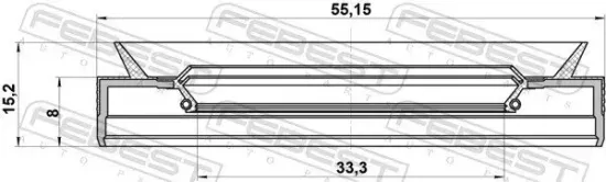 Wellendichtring, Antriebswelle FEBEST 95PEY-35550815C Bild Wellendichtring, Antriebswelle FEBEST 95PEY-35550815C
