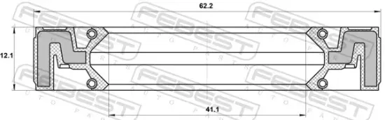 Wellendichtring, Antriebswelle FEBEST 95QAS-43621212X Bild Wellendichtring, Antriebswelle FEBEST 95QAS-43621212X