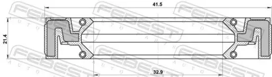 Wellendichtring, Schaltgetriebehauptwelle FEBEST 95QAY-34412121C Bild Wellendichtring, Schaltgetriebehauptwelle FEBEST 95QAY-34412121C