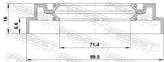 Dichtring, Radnabe FEBEST 95QDS-73990716X Bild Dichtring, Radnabe FEBEST 95QDS-73990716X