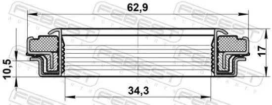 Wellendichtring, Antriebswelle FEBEST 95RCW-36621017X Bild Wellendichtring, Antriebswelle FEBEST 95RCW-36621017X