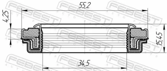 Wellendichtring, Antriebswelle FEBEST 95RFW-35550416X Bild Wellendichtring, Antriebswelle FEBEST 95RFW-35550416X