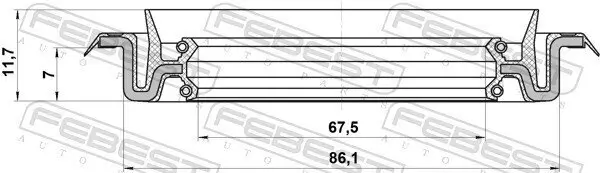 Dichtring, Radnabe FEBEST 95TCS-69860712X Bild Dichtring, Radnabe FEBEST 95TCS-69860712X