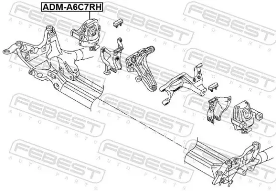 Lagerung, Motor rechts FEBEST ADM-A6C7RH Bild Lagerung, Motor rechts FEBEST ADM-A6C7RH