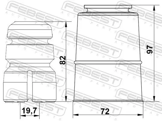 Staubschutzsatz, Stoßdämpfer Vorderachse FEBEST ADSHB-8K5F-KIT Bild Staubschutzsatz, Stoßdämpfer Vorderachse FEBEST ADSHB-8K5F-KIT