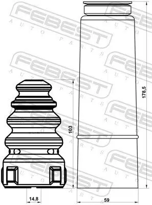 Staubschutzsatz, Stoßdämpfer Hinterachse FEBEST ADSHB-8PAR-KIT Bild Staubschutzsatz, Stoßdämpfer Hinterachse FEBEST ADSHB-8PAR-KIT