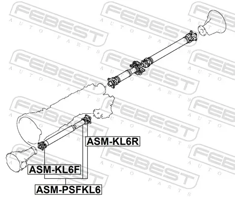 Gelenk, Gelenkwelle vorne FEBEST ASM-KL6F Bild Gelenk, Gelenkwelle vorne FEBEST ASM-KL6F