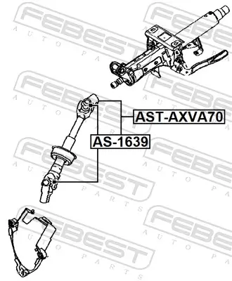 Lenkwelle Vorderachse unten FEBEST AST-AXVA70 Bild Lenkwelle Vorderachse unten FEBEST AST-AXVA70