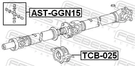 Gelenk, Gelenkwelle FEBEST AST-GGN15 Bild Gelenk, Gelenkwelle FEBEST AST-GGN15