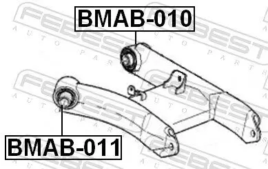 Lagerung, Lenker hinter der Achse innen Hinterachse unten FEBEST BMAB-010 Bild Lagerung, Lenker hinter der Achse innen Hinterachse unten FEBEST BMAB-010