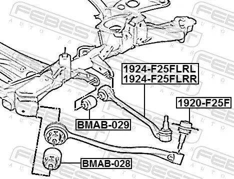 Lagerung, Lenker FEBEST BMAB-028 Bild Lagerung, Lenker FEBEST BMAB-028