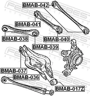 Lagerung, Lenker vorne innen Hinterachse unten FEBEST BMAB-036 Bild Lagerung, Lenker vorne innen Hinterachse unten FEBEST BMAB-036