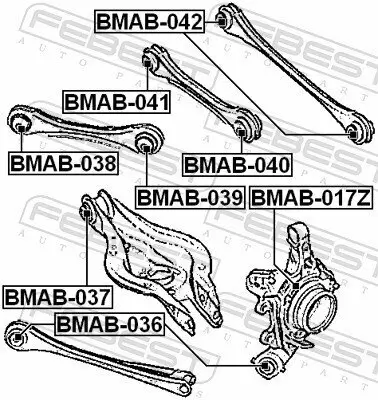 Lagerung, Lenker Hinterachse unten innen FEBEST BMAB-037 Bild Lagerung, Lenker Hinterachse unten innen FEBEST BMAB-037