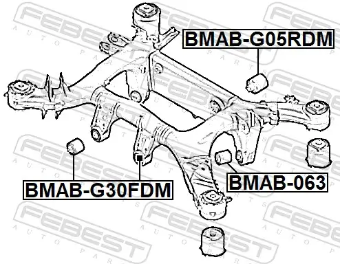 Lagerung, Differential Vorderachse unten FEBEST BMAB-G30FDM Bild Lagerung, Differential Vorderachse unten FEBEST BMAB-G30FDM