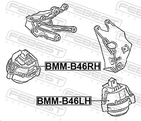Lagerung, Motor links FEBEST BMM-B46LH Bild Lagerung, Motor links FEBEST BMM-B46LH