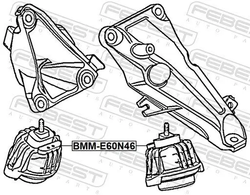 Lagerung, Motor beidseitig FEBEST BMM-E60N46 Bild Lagerung, Motor beidseitig FEBEST BMM-E60N46