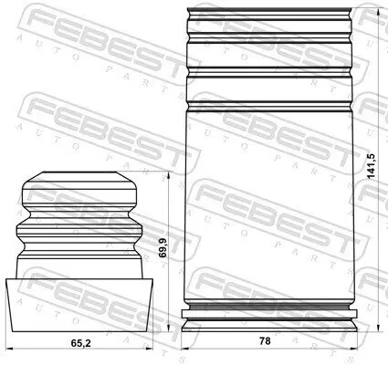 Staubschutzsatz, Stoßdämpfer Vorderachse FEBEST BMSHB-E70F-KIT Bild Staubschutzsatz, Stoßdämpfer Vorderachse FEBEST BMSHB-E70F-KIT