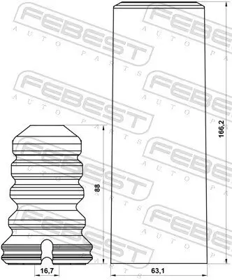 Staubschutzsatz, Stoßdämpfer Hinterachse FEBEST BMSHB-E90R-KIT Bild Staubschutzsatz, Stoßdämpfer Hinterachse FEBEST BMSHB-E90R-KIT
