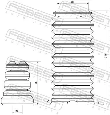 Staubschutzsatz, Stoßdämpfer FEBEST BMSHB-F30F-KIT Bild Staubschutzsatz, Stoßdämpfer FEBEST BMSHB-F30F-KIT