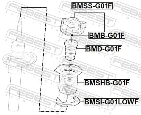 Federteller Vorderachse unten FEBEST BMSI-G01LOWF Bild Federteller Vorderachse unten FEBEST BMSI-G01LOWF