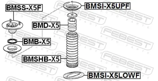 Federteller Vorderachse unten FEBEST BMSI-X5LOWF Bild Federteller Vorderachse unten FEBEST BMSI-X5LOWF