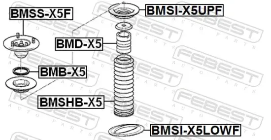 Federteller Vorderachse oben FEBEST BMSI-X5UPF Bild Federteller Vorderachse oben FEBEST BMSI-X5UPF
