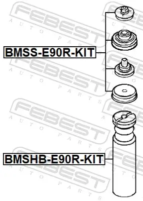 Reparatursatz, Federbeinstützlager Hinterachse FEBEST BMSS-E90R-KIT Bild Reparatursatz, Federbeinstützlager Hinterachse FEBEST BMSS-E90R-KIT