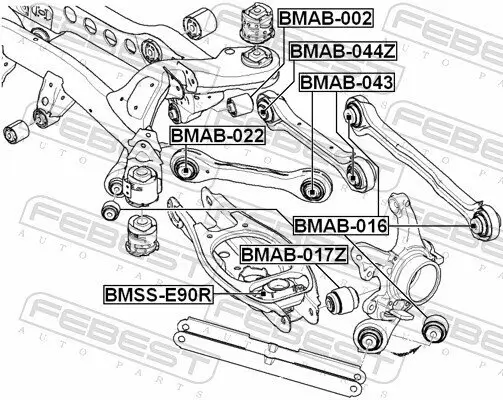 Federbeinstützlager unten Hinterachse FEBEST BMSS-E90R Bild Federbeinstützlager unten Hinterachse FEBEST BMSS-E90R