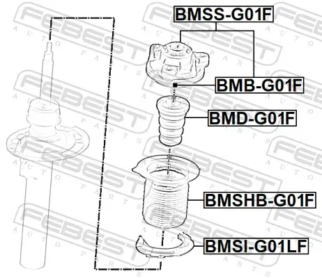 Federbeinstützlager Vorderachse FEBEST BMSS-G01F Bild Federbeinstützlager Vorderachse FEBEST BMSS-G01F