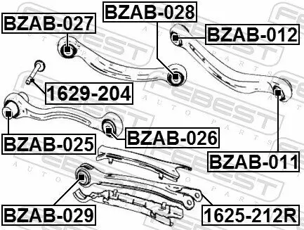 Lagerung, Lenker FEBEST BZAB-025 Bild Lagerung, Lenker FEBEST BZAB-025