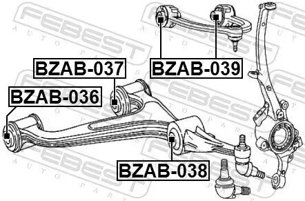 Lagerung, Lenker FEBEST BZAB-038 Bild Lagerung, Lenker FEBEST BZAB-038