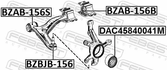 Reparatursatz, Querlenker Hinterachse innen vorne FEBEST BZAB-156S Bild Reparatursatz, Querlenker Hinterachse innen vorne FEBEST BZAB-156S