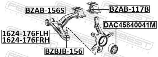 Reparatursatz, Trag-/Führungsgelenk FEBEST BZBJB-156 Bild Reparatursatz, Trag-/Führungsgelenk FEBEST BZBJB-156