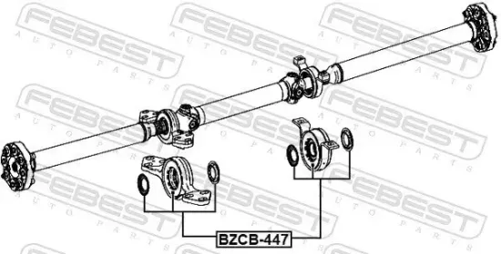 Lager, Gelenkwellenmittellager FEBEST BZCB-447 Bild Lager, Gelenkwellenmittellager FEBEST BZCB-447