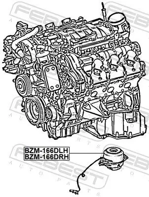 Lagerung, Motor links FEBEST BZM-166DLH Bild Lagerung, Motor links FEBEST BZM-166DLH